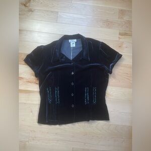 Holt Renfrew  vintage velvet top, size 12